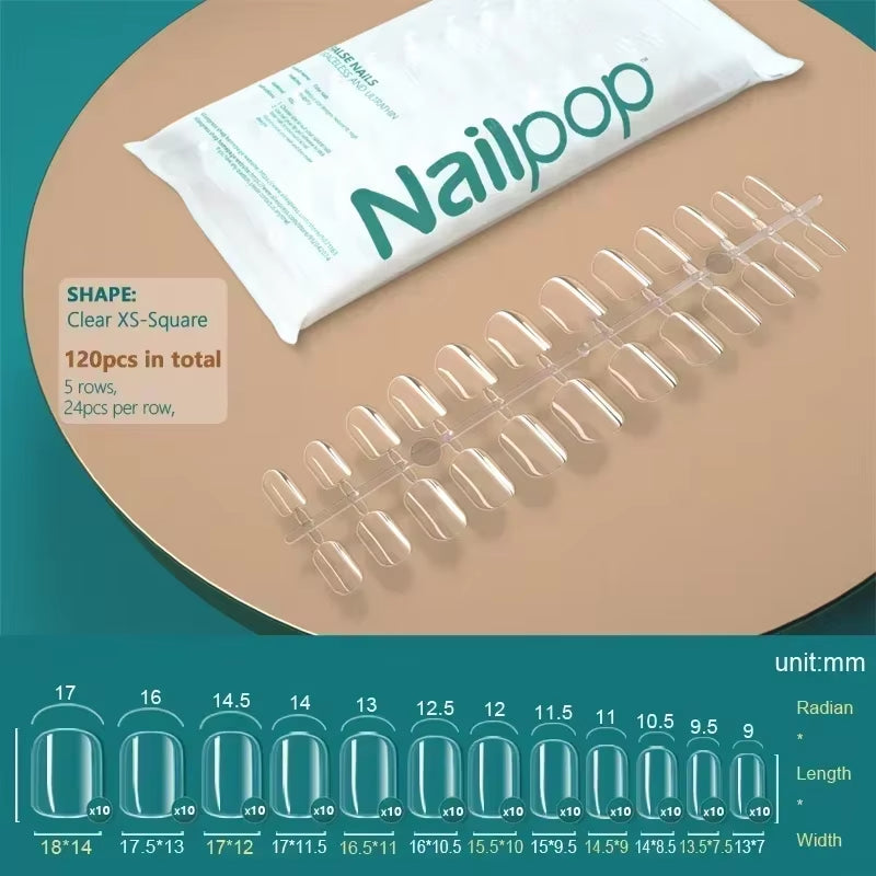 120Pcs Fake Nails Full Cover Press on Nails Coffin Soft Gel American Pose Capsule False Nail Tips for Extension System