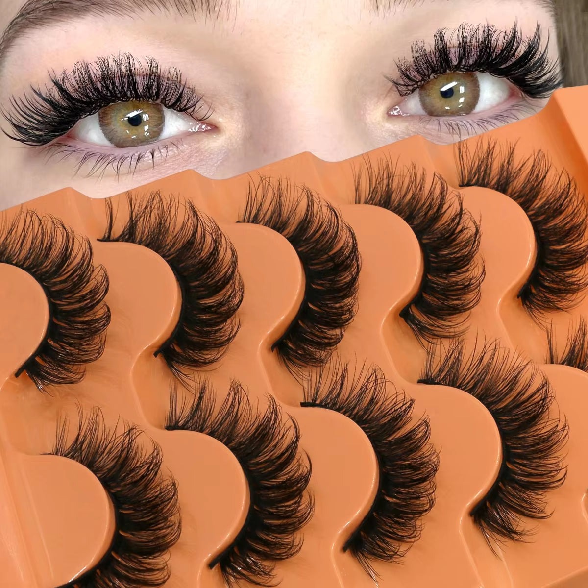 5 Pairs Fluffy 8D Volume False Lashes – Dramatic, Curly & Lightweight