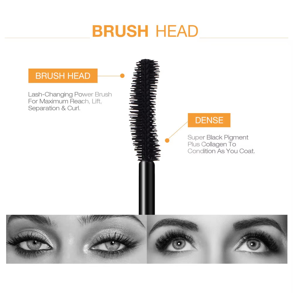 3D Lengthening Black Mascara | Waterproof, Smudge-Proof & Long-Lasting Lash Extension