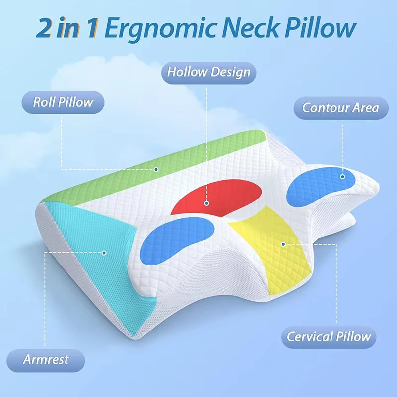 Ergonomic Memory Foam Cervical Pillow | Orthopedic Neck Support for Pain Relief & Better Sleep