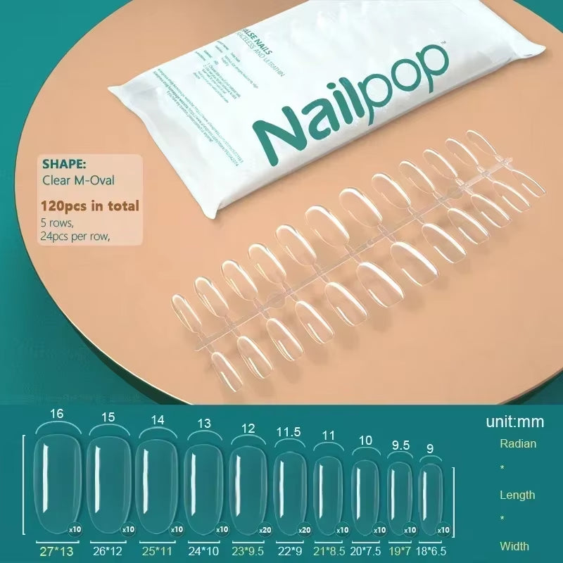 120Pcs Fake Nails Full Cover Press on Nails Coffin Soft Gel American Pose Capsule False Nail Tips for Extension System