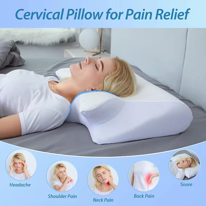 Ergonomic Memory Foam Cervical Pillow | Orthopedic Neck Support for Pain Relief & Better Sleep