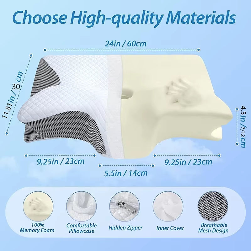 Ergonomic Memory Foam Cervical Pillow | Orthopedic Neck Support for Pain Relief & Better Sleep