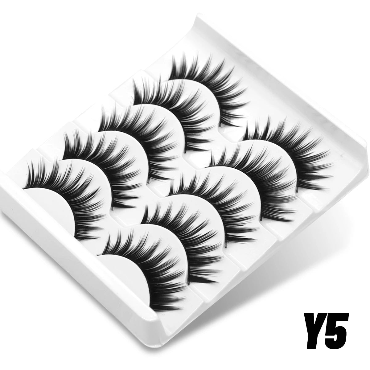 5 Pairs Fluffy 8D Volume False Lashes – Dramatic, Curly & Lightweight