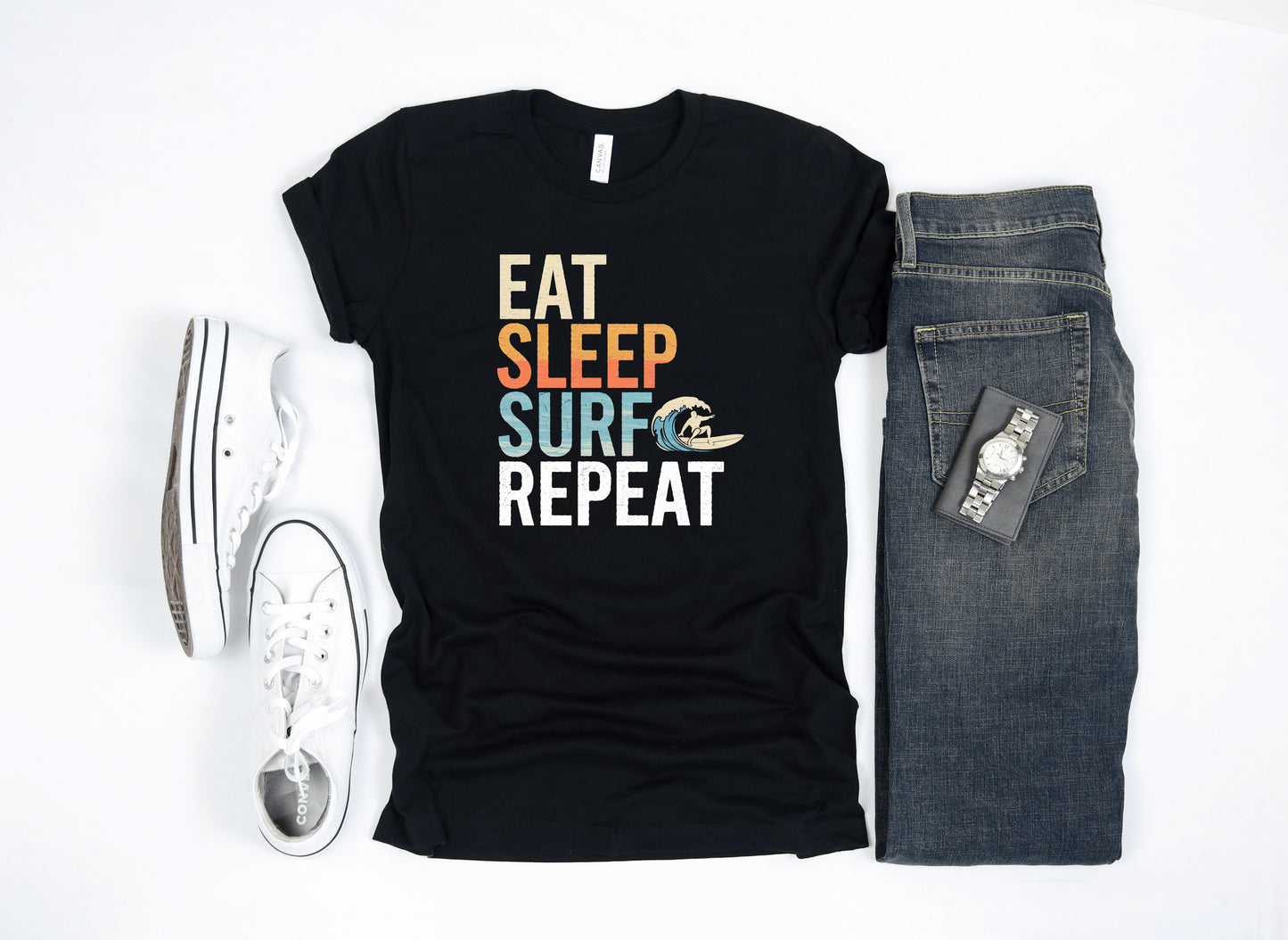 Eat Sleep Surf Repeat Vintage Unisex T-Shirt - FREE SHIPPING